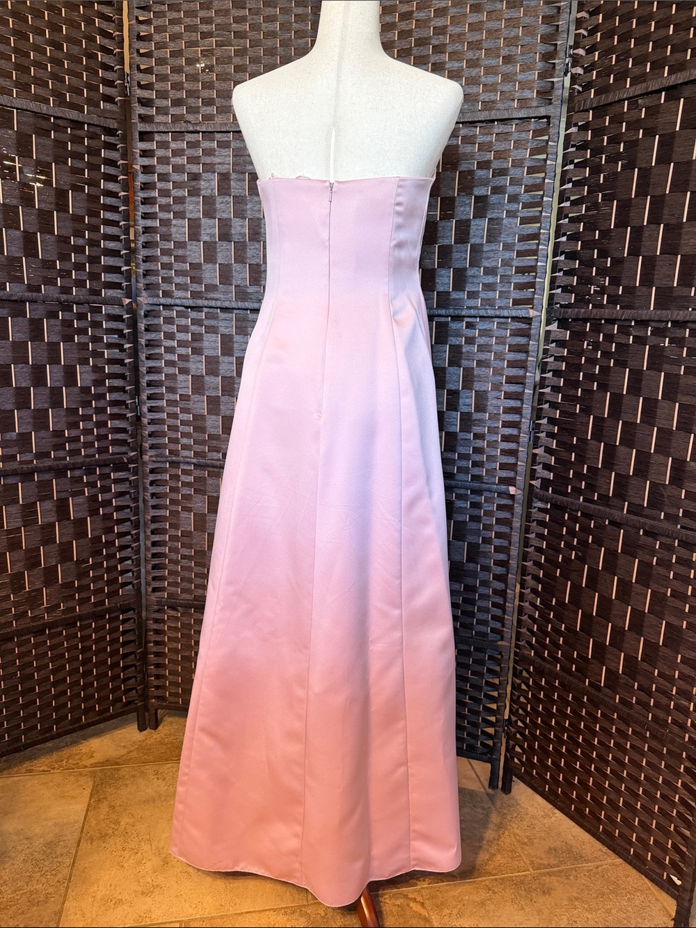 Michaelangelo Blush Pink Strapless Embroidered Evening Gown - Picture 4 of 7